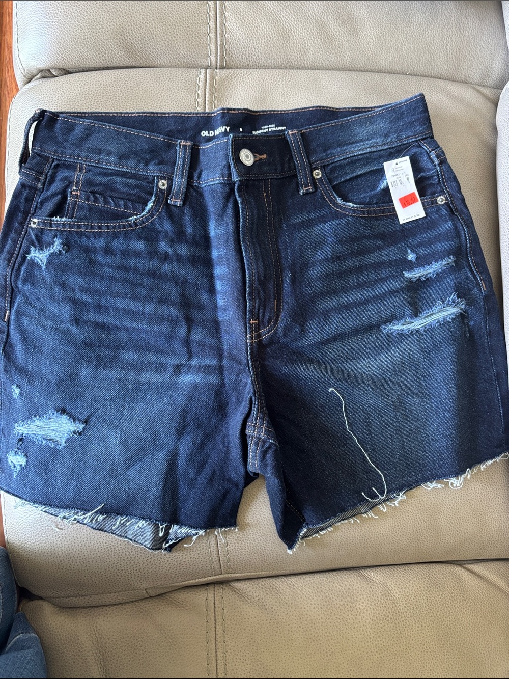Old Navy Dark Blue Distressed Denim Cutoff Shorts